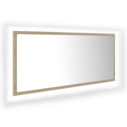 vidaXL Espejo de baño LED acrílico color roble Sonoma 100x8,5x37 cm