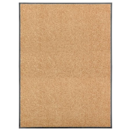 vidaXL Felpudo lavable crema 90x120 cm