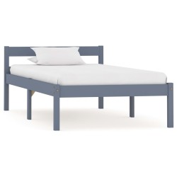 vidaXL Estructura de cama de madera maciza de pino gris 90x200 cm