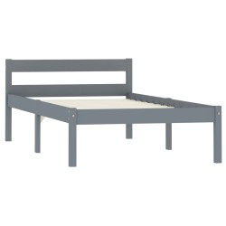 vidaXL Estructura de cama de madera maciza de pino gris 90x200 cm