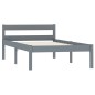 vidaXL Estructura de cama de madera maciza de pino gris 90x200 cm