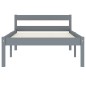 vidaXL Estructura de cama de madera maciza de pino gris 90x200 cm