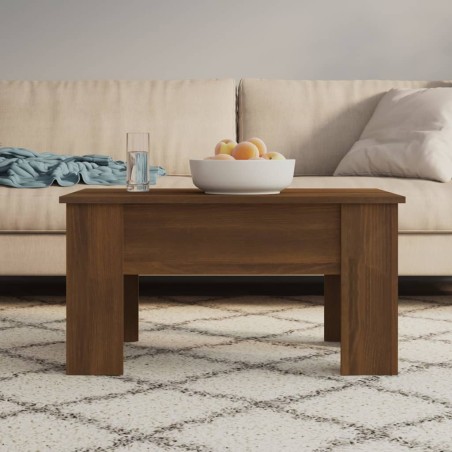 vidaXL Mesa de centro madera contrachapada roble marrón 79x49x41 cm