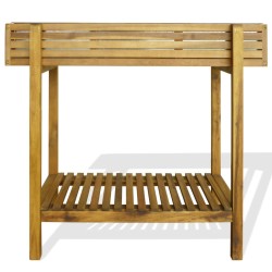 vidaXL Arriate de madera maciza de acacia y zinc