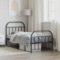 vidaXL Estructura de cama con cabecero y estribo metal negro 90x200 cm vidaXL Estructura de cama con cabecero y estribo metal negro 90x200 cm