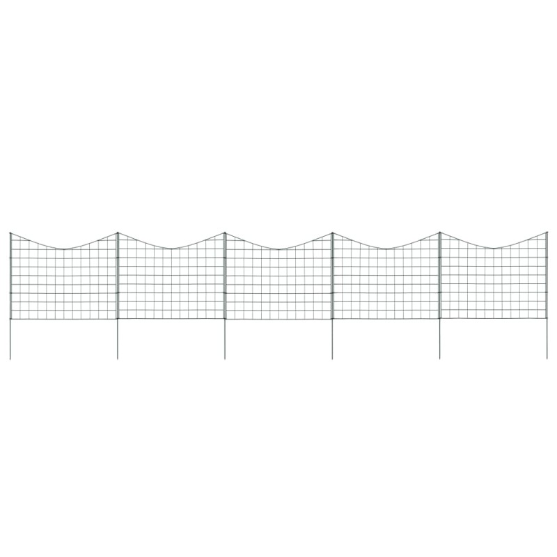 vidaXL Set de valla de jardín arqueada verde 77,5x64 cm
