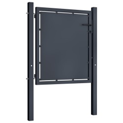 vidaXL Puerta de valla para jardín acero gris antracita 100x75 cm