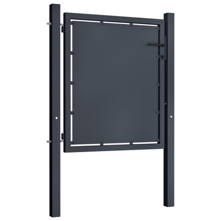 vidaXL Puerta de valla para jardín acero gris antracita 100x75 cm