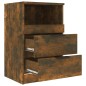 vidaXL Mesita de noche madera contrachapada color roble ahumado vidaXL Mesita de noche madera contrachapada color roble ahumado