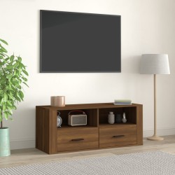 vidaXL Mueble TV madera contrachapada color marrón roble 100x35x40 cm