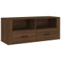 vidaXL Mueble TV madera contrachapada color marrón roble 100x35x40 cm