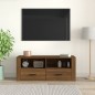 vidaXL Mueble TV madera contrachapada color marrón roble 100x35x40 cm