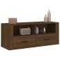vidaXL Mueble TV madera contrachapada color marrón roble 100x35x40 cm