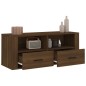 vidaXL Mueble TV madera contrachapada color marrón roble 100x35x40 cm