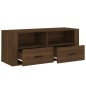 vidaXL Mueble TV madera contrachapada color marrón roble 100x35x40 cm