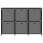 vidaXL Estantería de 6 cubos con cajas de tela gris 103x30x72,5 cm vidaXL Estantería de 6 cubos con cajas de tela gris 103x30x72,5 cm