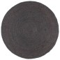 vidaXL Alfombra de yute tejida a mano redonda gris oscuro 180 cm