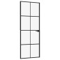 vidaXL Puerta de interior vidrio templado y aluminio negro 76x201,5 cm vidaXL Puerta de interior vidrio templado y aluminio negro 76x201,5 cm