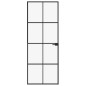 vidaXL Puerta de interior vidrio templado y aluminio negro 76x201,5 cm vidaXL Puerta de interior vidrio templado y aluminio negro 76x201,5 cm
