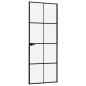 vidaXL Puerta de interior vidrio templado y aluminio negro 76x201,5 cm vidaXL Puerta de interior vidrio templado y aluminio negro 76x201,5 cm