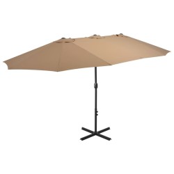vidaXL Sombrilla de jardín con palo de aluminio 460x270 cm gris topo 