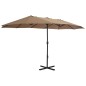 vidaXL Sombrilla de jardín con palo de aluminio 460x270 cm gris topo vidaXL Sombrilla de jardín con palo de aluminio 460x270 cm gris topo