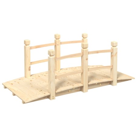 vidaXL Puente de jardín con barandillas madera de abeto 150x67x56cm
