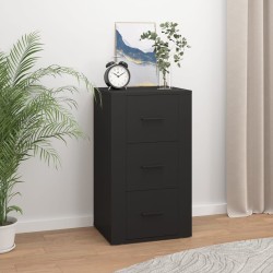vidaXL Aparador de madera contrachapada negro 40x33x70 cm