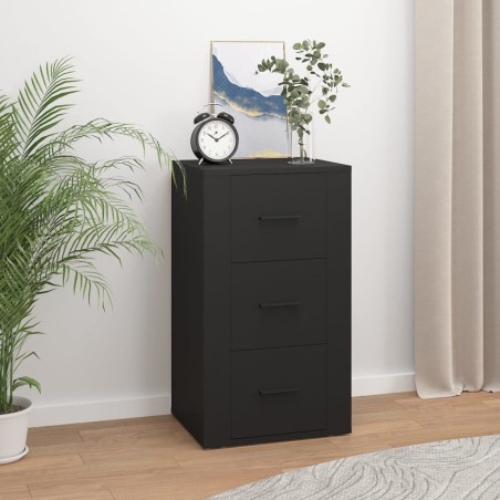 vidaXL Aparador de madera contrachapada negro 40x33x70 cm