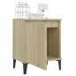 vidaXL Mesitas de noche y patas metal 2 uds roble Sonoma 40x30x50 cm vidaXL Mesitas de noche y patas metal 2 uds roble Sonoma 40x30x50 cm