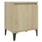 vidaXL Mesitas de noche y patas metal 2 uds roble Sonoma 40x30x50 cm vidaXL Mesitas de noche y patas metal 2 uds roble Sonoma 40x30x50 cm