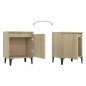 vidaXL Mesitas de noche y patas metal 2 uds roble Sonoma 40x30x50 cm vidaXL Mesitas de noche y patas metal 2 uds roble Sonoma 40x30x50 cm