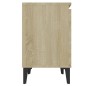 vidaXL Mesitas de noche y patas metal 2 uds roble Sonoma 40x30x50 cm vidaXL Mesitas de noche y patas metal 2 uds roble Sonoma 40x30x50 cm