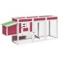 vidaXL Gallinero madera maciza de pino rojo 204x50x84 cm vidaXL Gallinero madera maciza de pino rojo 204x50x84 cm