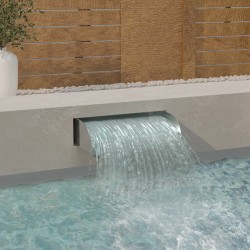 vidaXL Cascada de jardín con LED acero inoxidable 304 60x34x14 cm