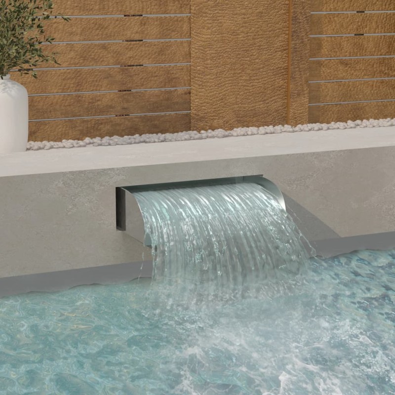 vidaXL Cascada de jardín con LED acero inoxidable 304 60x34x14 cm vidaXL Cascada de jardín con LED acero inoxidable 304 60x34x14 cm