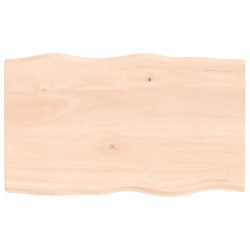 vidaXL Tablero de mesa madera maciza roble borde natural 100x60x2 cm