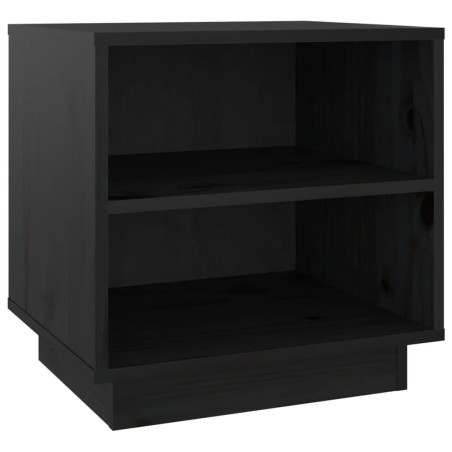 vidaXL Mesita de noche de madera maciza de pino negro 40x34x40 cm