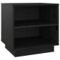 vidaXL Mesita de noche de madera maciza de pino negro 40x34x40 cm
