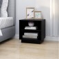 vidaXL Mesita de noche de madera maciza de pino negro 40x34x40 cm