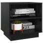vidaXL Mesita de noche de madera maciza de pino negro 40x34x40 cm