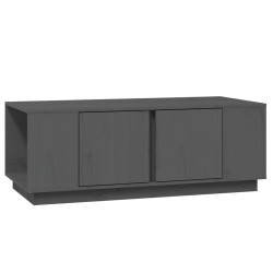vidaXL Mesa de centro de madera maciza de pino gris 110x50x40 cm