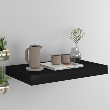vidaXL Estante flotante de pared MDF negro 40x23x3,8 cm