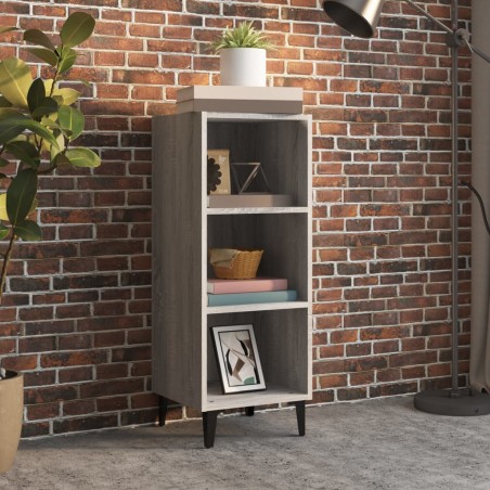 vidaXL Aparador de madera de ingeniería gris Sonoma 34,5x32,5x90 cm