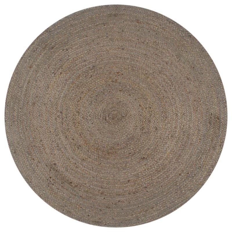 vidaXL Alfombra de yute tejida a mano redonda gris 90 cm vidaXL Alfombra de yute tejida a mano redonda gris 90 cm
