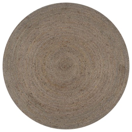  vidaXL Alfombra de yute tejida a mano redonda gris 90 cm