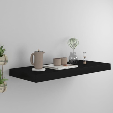 vidaXL Estante flotante de pared negro MDF 60x23,5x3,8 cm