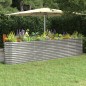 vidaXL Jardinera arriate acero recubrimiento polvo plata 332x40x68 cm vidaXL Jardinera arriate acero recubrimiento polvo plata 332x40x68 cm
