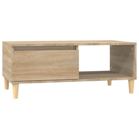 vidaXL Mesa de centro madera contrachapada roble Sonoma 90x50x36,5 cm