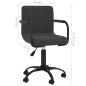 vidaXL Silla de oficina giratoria de terciopelo negro vidaXL Silla de oficina giratoria de terciopelo negro
